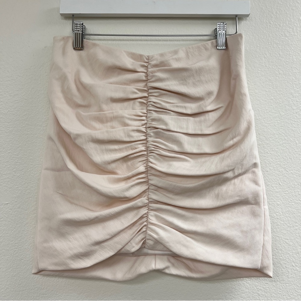 NWT The Sei Pale Blush Pink Ruched Mini Skirt Sz 10